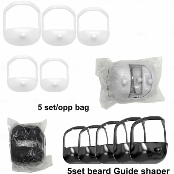 5pcs/set Beard Shaper Goatee Mustache Grooming Tool Face Hair Styling Template for Man - Transparent