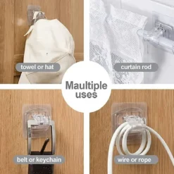 2pcs/set Bright No Drill Curtain Rod Brackets,Self Curtain Rod Holder Hooks Nail-free Adjustable Clamp Hooks Wall Curtain Fixed Clip Hanging Rack Hook Wall Brackets 1-2cm Diameter Curtain Rod Pole