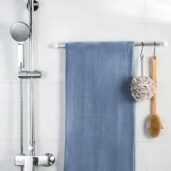 2pcs/set Bright No Drill Curtain Rod Brackets,Self Curtain Rod Holder Hooks Nail-free Adjustable Clamp Hooks Wall Curtain Fixed Clip Hanging Rack Hook Wall Brackets 1-2cm Diameter Curtain Rod Pole