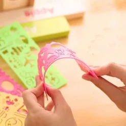 4Pcs/set Drawing Toys Tool Baby Kids Stationery Ruler School Painting Supplies Drafting Tool Art Drawing Template Random Color