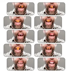 10Pcs/set Halloween Decoration Simulation Teeth Prank Toys Halloween Cosplay Prop Vampire Zombie Devil Dentures Fangs Rotten Fake Tooth