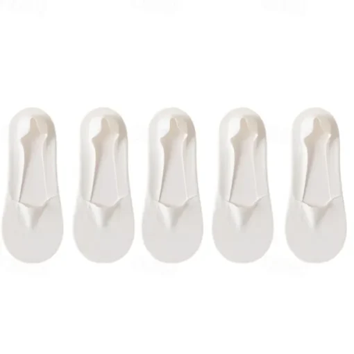 5pcs/set Ice Silk Boat Socks Women's Spring Summer Thin Non-slip Socks Cotton Bottom Socks High Heels Shallow Mouth Invisible Socks