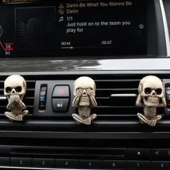 3pcs/set Resin Skull Air Freshener Clip Set - Creative Car Vent Decoration - Home Fragrance Diffuser