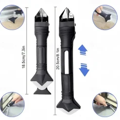 10pcs/set Silicone Caulking Tools Glass Glue Angle Scraper Stainless Steelhead Caulk Remover and Sealant Scraper for Kitchen Bathroom Window and Frames Sealant Seals