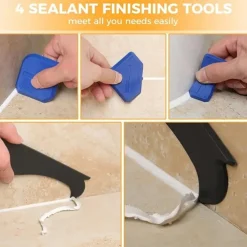 10pcs/set Silicone Caulking Tools Glass Glue Angle Scraper Stainless Steelhead Caulk Remover and Sealant Scraper for Kitchen Bathroom Window and Frames Sealant Seals