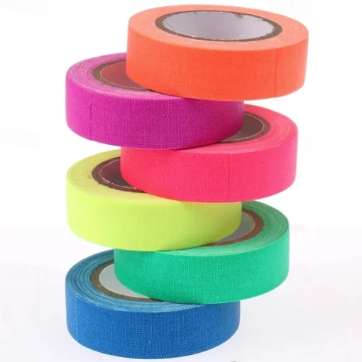 6pcs/Set UV Gaffer Fluorescent Party Tape Blacklight Reactive Glow In The Dark Tape Neon Cloth Tape Warning Stage Prop Home Decoration