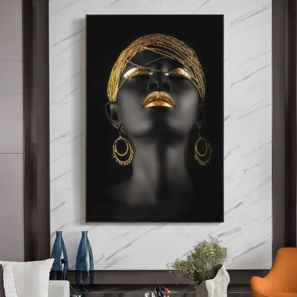 People Modern Art Prints Wall Art Abstract Painting Black Gold Canvas Prints Rolled Canvas Prints No Frame Unframed Unstretched