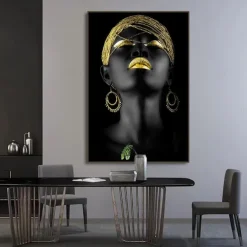 People Modern Art Prints Wall Art Abstract Painting Black Gold Canvas Prints Rolled Canvas Prints No Frame Unframed Unstretched