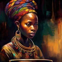 People Wall Art Canvas African Woman Prints and Posters Abstract Portrait Pictures Decorative Fabric Painting For Living Room Pictures No Frame
