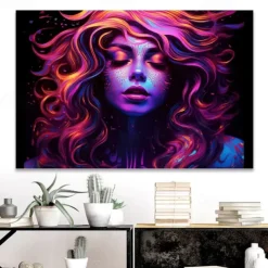 People Wall Art Canvas Beautiful Colorful Woman Prints and Posters Abstract Portrait Pictures Decorative Fabric Painting For Living Room Pictures No Frame