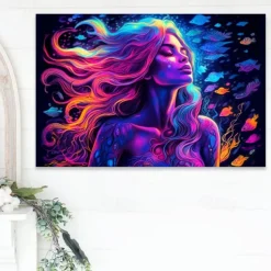 People Wall Art Canvas Beautiful Colorful Woman Prints and Posters Abstract Portrait Pictures Decorative Fabric Painting For Living Room Pictures No Frame