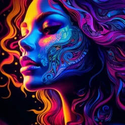 People Wall Art Canvas Beautiful Colorful Woman Prints and Posters Abstract Portrait Pictures Decorative Fabric Painting For Living Room Pictures No Frame