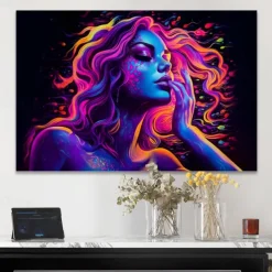 People Wall Art Canvas Beautiful Colorful Woman Prints and Posters Abstract Portrait Pictures Decorative Fabric Painting For Living Room Pictures No Frame