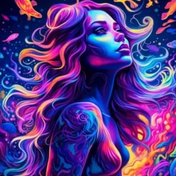 People Wall Art Canvas Beautiful Colorful Woman Prints and Posters Abstract Portrait Pictures Decorative Fabric Painting For Living Room Pictures No Frame