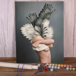 People Wall Art Canvas Girl Wings Prints and Posters Pictures Decorative Fabric Painting For Living Room Pictures No Frame