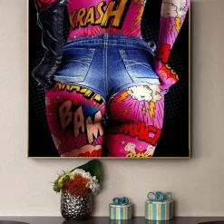 People Wall Art Canvas Sexy Ass Prints Painting Artwork Picture Pop Graffiti Colorful Home Decoration Décor Rolled Canvas No Frame Unframed Unstretched