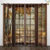 Perforated Blackout Curtains Window Forest Beautiful Scenery Insulation Outdoor Balcony Rest Living Room Home Decoration 2-piece Set 3D Digital Printing