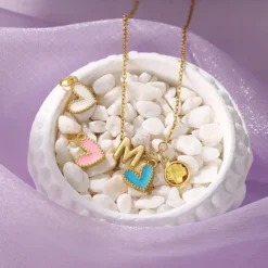 Personalized Birthstone and Letter Necklace Custom Best Gift for Mom - Ocean-Themed Dolphin Pendant, Custom Jewelry Gift for Mother's Day, Women's Day, Valentine's Day,