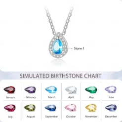 Personalized Birthstone Necklace Custom Best Gift for Mom - Custom Pendant Gift for Mom, Wife, Girlfriend – Unique Mother's Day, Valentine's Day, Anniversary, Christmas, Birthday Gift