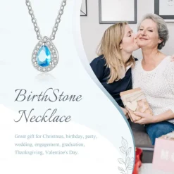 Personalized Birthstone Necklace Custom Best Gift for Mom - Custom Pendant Gift for Mom, Wife, Girlfriend – Unique Mother's Day, Valentine's Day, Anniversary, Christmas, Birthday Gift