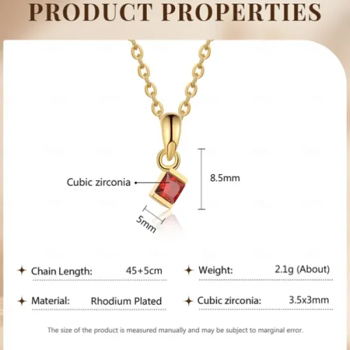 Personalized Birthstone Necklace Custom Best Gift for Mom Jewelry for Wife, Girlfriend, or Mom with Natural Gemstone Pendant