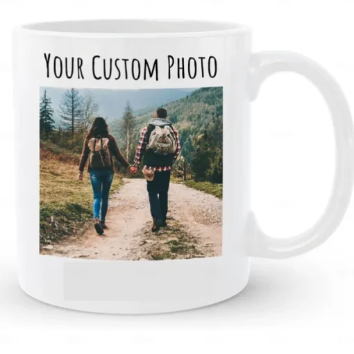 Personalized Coffee Mug Custom Picture Text or Logo Ceramic Mug Custom Wedding Gift for Couple Customizable 11 Oz Tea Cup White - Black