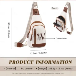 Personalized Crossbody Bag Custom Best Gift for Mom – Custom Letter Design, Large Capacity Shoulder Bag for Travel, Daily Use, Camping, Unique Gift for Lover, Family, or Friends