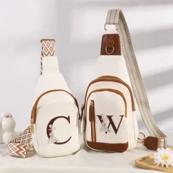 Personalized Crossbody Bag Custom Best Gift for Mom – Custom Letter Design, Large Capacity Shoulder Bag for Travel, Daily Use, Camping, Unique Gift for Lover, Family, or Friends