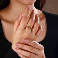 Personalized Custom Flower Ring Custom Best Gift for Mom – Birthstone and Name Jewelry, Unique Mother's Day Gift, Valentine's Day, Anniversary Jewelry for Mom, Partner, Friend