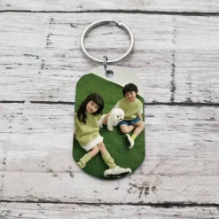 Personalized Graduation Gift Keychain Double-Sided Photo Keychain Custom Wedding Gift for Couple Stainless Steel Pendant Ornament Gift for Boyfriend Girlfriend Pet Memorial