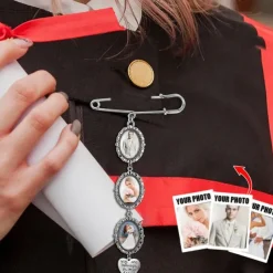 Personalized Graduation Pin Brooch Custom Photo Charm Best Wedding Graduation Memorial Sympathy Gift for Anniversary or Birthday Ideal for Friends, Family