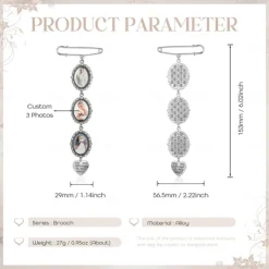 Personalized Graduation Pin Brooch Custom Photo Charm Best Wedding Graduation Memorial Sympathy Gift for Anniversary or Birthday Ideal for Friends, Family