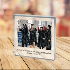 Personalized Graduation Photo Block Acrylic Custom Glass Photo Block Acrylic Block Photo Crystal Wedding Gift Birthday Father's Day Weddings