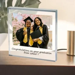 Personalized Graduation Photo Block Acrylic Custom Glass Photo Block Acrylic Block Photo Crystal Wedding Gift Birthday Father's Day Weddings