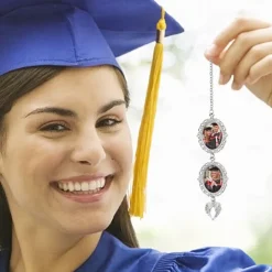 Personalized Graduation Tassel Photo Charm, Custom Memorial Best Graduation Gift,Charm with Angel Wings Unique Keepsake for Friends or Yourself, Perfect for Graduation, Birthday, Christmas