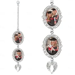 Personalized Graduation Tassel Photo Charm, Custom Memorial Best Graduation Gift,Charm with Angel Wings Unique Keepsake for Friends or Yourself, Perfect for Graduation, Birthday, Christmas