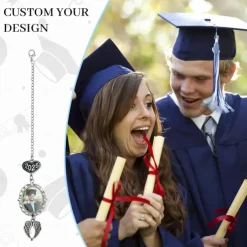 Personalized Graduation Tassel Photo Charm, Custom Memorial Best Graduation Gift,Charm with Angel Wings Unique Keepsake for Friends or Yourself, Perfect for Graduation, Birthday, Christmas