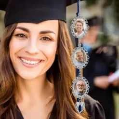 Personalized Graduation Tassel Photo Charm, Custom Memorial Best Graduation Gift,Charm with Angel Wings Unique Keepsake for Friends or Yourself, Perfect for Graduation, Birthday, Christmas