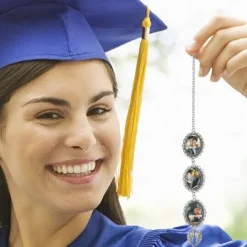 Personalized Graduation Tassel Photo Charm, Custom Memorial Best Graduation Gift,Charm with Angel Wings Unique Keepsake for Friends or Yourself, Perfect for Graduation, Birthday, Christmas