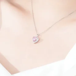 Personalized Heart Necklace Custom Best Gift for Mom – 925 Silver Birthstone Pendant, Perfect Gift for Mom, Grandmother, Wife, Girlfriend for Mother's Day, Valentine's Day, Christmas, Birthday