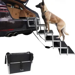 Pet Steps Aluminum Pet Stair Folding Dog Ladder for Trucks, Cars, SUVs & High Bed