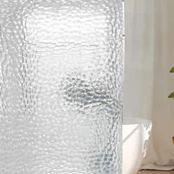 PEVA 8G Shower Curtain Liner, 72x72 Inch 3D Clear Blue Bubble Heavy Duty Waterproof Shower Curtain Liner Thick Plastic Shower Curtains Bathroom Shower Liner, 12 Hooks