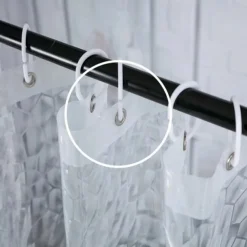 PEVA 8G Shower Curtain Liner, 72x72 Inch 3D Clear Blue Bubble Heavy Duty Waterproof Shower Curtain Liner Thick Plastic Shower Curtains Bathroom Shower Liner, 12 Hooks