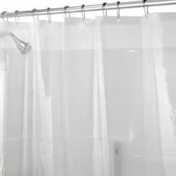 PEVA Shower Curtain Bath Curtain Waterproof Mildew Proof Clear Color White Black, Including Hooks 180x180cm 70