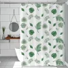 PEVA Shower Curtain Floral Pattern Printed Bath Curtain Waterproof Mildew Proof, Including Hooks 180x180cm 70"x70" 240cm Long