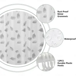 PEVA Shower Curtain Liner, 180x180cm 70