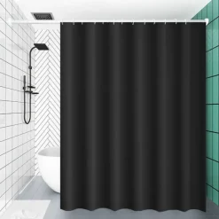 PEVA Shower Curtain Solid Colored Bath Curtain Waterproof Mildew Proof, Including Hooks 180x180cm 70
