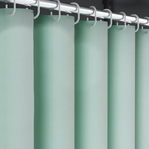 PEVA Shower Curtain Solid Colored Bath Curtain Waterproof Mildew Proof, Including Hooks 180x180cm 70"x70" Green White Black