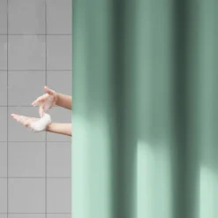 PEVA Shower Curtain Solid Colored Bath Curtain Waterproof Mildew Proof, Including Hooks 180x180cm 70