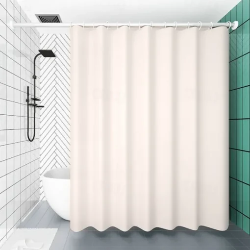 PEVA Shower Curtain Solid Colored Bath Curtain Waterproof Mildew Proof, Including Hooks 180x180cm 70"x70" Green White Black